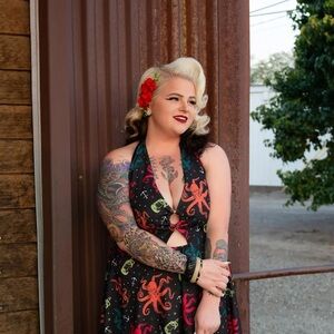 Sourpuss Multicolor Octopus Halter Dress